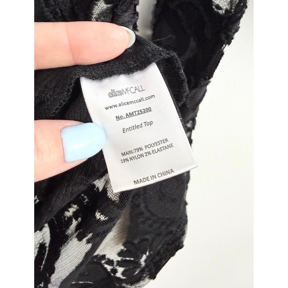 Alice McCall Entitled Top Black Sheer Lace High Neck Long Sleeve Size US 8 - Picture 6 of 7